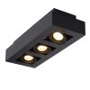 Spot de plafond Lucide XIRAX LED Noir, 3 lumières