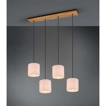 Suspension Trio Elmau Brun foncé, Nickel mat, 4 lumières