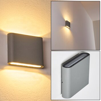 Applique murale d'extérieur Tinglev LED Gris, 2 lumières