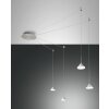 Suspension Fabas Luce Isabella LED Chrome, Nickel mat, 4 lumières