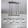 Suspension Trio 3751 Acier inoxydable, Nickel mat, 4 lumières