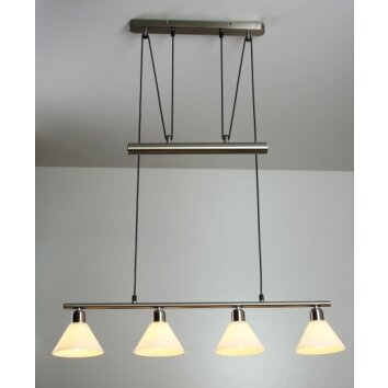 Suspension Trio 3751 Acier inoxydable, Nickel mat, 4 lumières