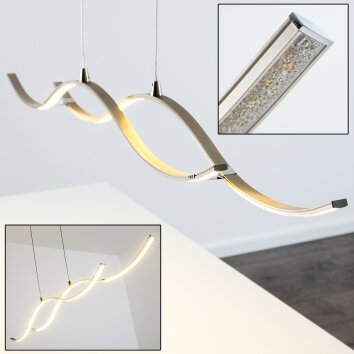 Suspension Kurikko LED Nickel mat, 1 lumière