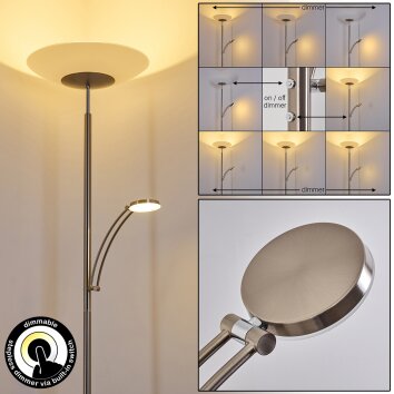 Lampadaire Argostoli LED Nickel mat, 2 lumières