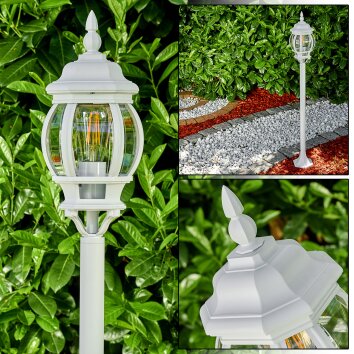 Lampadaire extérieur Lentua Blanc, 1 lumière