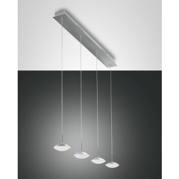 Suspension Fabas Luce Hale LED Aluminium, 4 lumières