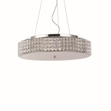 Suspension Ideal Lux ROMA Chrome, Aspect cristal, 9 lumières