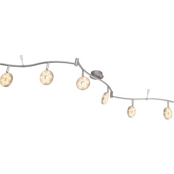 Plafonnier Globo LAILA LED Nickel mat, 6 lumières