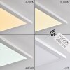 Plafonnier Salmi LED Aluminium, Blanc, 1 lumière, Télécommandes