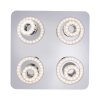 Plafonnier Leuchten Direkt Ls-TIM LED Chrome, 4 lumières, Télécommandes, Changeur de couleurs