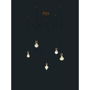 Suspension Trio-Leuchten Cord Cuivre, 5 lumières