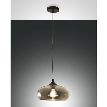 Suspension Fabas Luce Ela Noir, 1 lumière