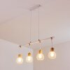 Suspension Koler Bois clair, Blanc, 4 lumières