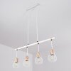 Suspension Koler Bois clair, Blanc, 4 lumières