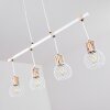 Suspension Koler Bois clair, Blanc, 4 lumières