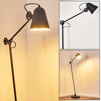 Lampadaire Pany Noir, 1 lumière