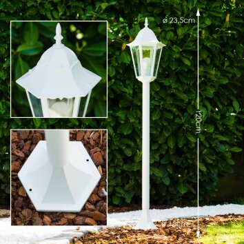 Lampadaire extérieur Bristol Blanc, 1 lumière