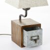 Lampe à poser Brilliant Casket Beige, Brun foncé, Zingué, 1 lumière