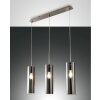 Suspension Fabas Luce Sintesi Nickel brillant, 3 lumières