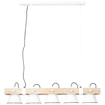 Suspension Brilliant Plow Bois foncé, Blanc, 5 lumières