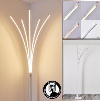 Lampadaire Bakersfield LED Blanc, 1 lumière