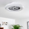 Ventilateur de plafond Petrovac LED Chrome, Blanc, 1 lumière, Télécommandes