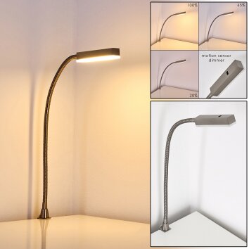 Lampe de chevet Alamo Nickel mat, 1 lumière, Détecteur de mouvement