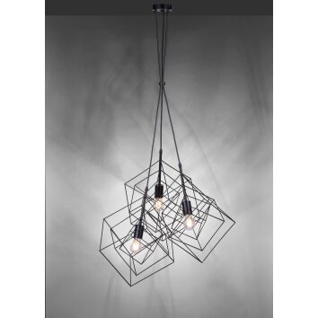 Suspension Leuchten-Direkt SKELETTON Noir, 3 lumières