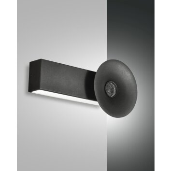 Applique murale Fabas Luce Aretha LED Noir, 1 lumière