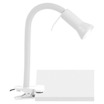 Lampe à clip Brilliant Flex Blanc, 1 lumière