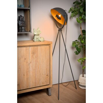 Lampadaire Lucide ALVARO Noir, 1 lumière