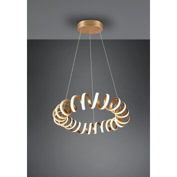 Suspension Trio Curl LED Or, 1 lumière