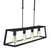 Suspension Steinhauer Mats Noir, 4 lumières