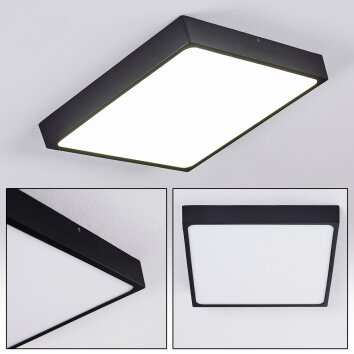 Plafonnier Kragos LED Noir, Blanc, 1 lumière