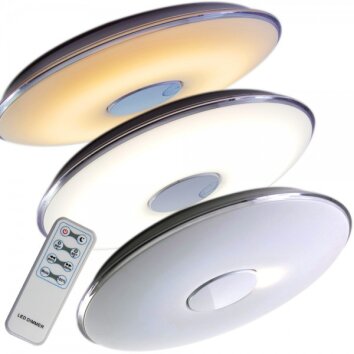 Plafonnier LED Trio TOKYO Chrome, 1 lumière, Télécommandes