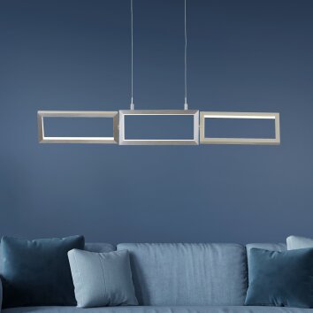 Suspension Brilliant Living Tunar LED Aluminium, 1 lumière