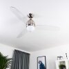 Ventilateur de plafond Varazze Nickel mat, Transparent, 1 lumière, Télécommandes