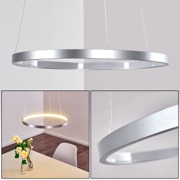 Suspension Canisteo LED Argenté, 1 lumière