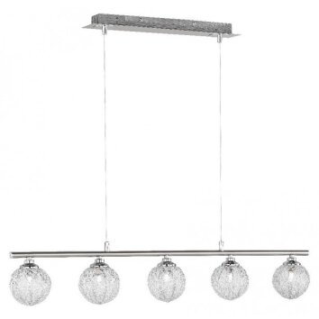 Suspension Paul Neuhaus WOMBLE Acier inoxydable, 5 lumières