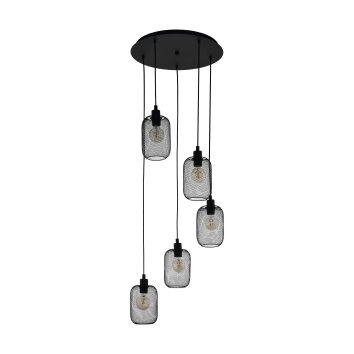 Suspension Eglo WRINGTON Noir, 5 lumières