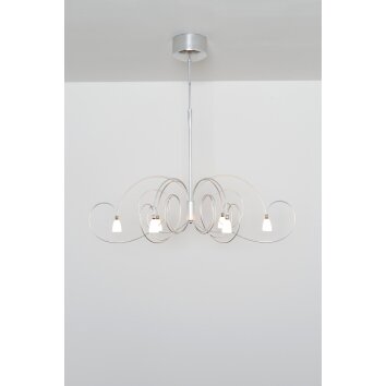 Suspension Holländer ROSASPINA OVAL Argenté, 6 lumières