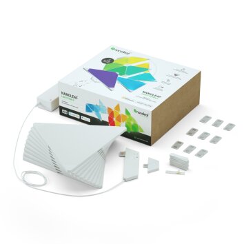 Applique murale Nanoleaf Rhythm Starter Kit 9 Panneaux LED Blanc, 1 lumière, Télécommandes, Changeur de couleurs