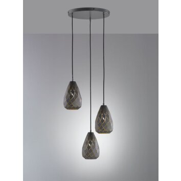 Suspension Trio ONYX Anthracite, 3 lumières