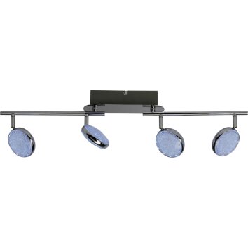 Spot de plafond Brilliant Cassy LED Chrome, 4 lumières, Télécommandes, Changeur de couleurs