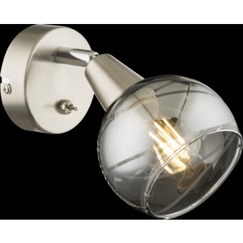 Applique murale Globo ROMAN LED Nickel mat, 1 lumière