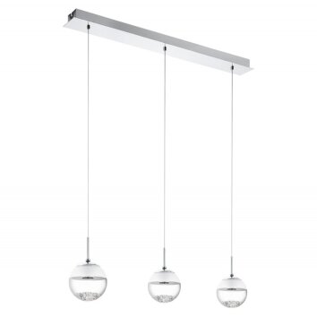 Lampe suspendue Eglo MONTEFIO 1 LED Chrome, Aspect cristal, 3 lumières