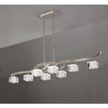 Suspension Mantra Cuadrax Nickel mat, 8 lumières