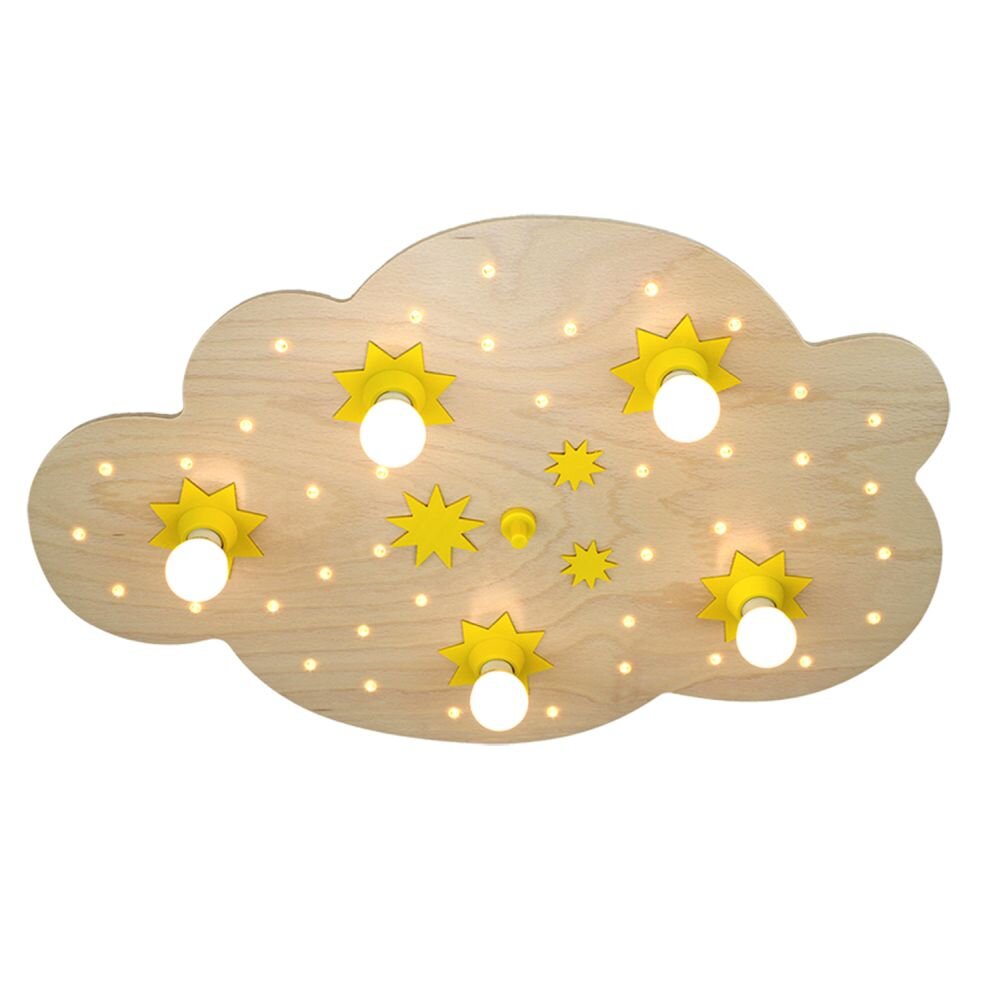 Applique murale Elobra STERNENWOLKE Bois clair, 5 lumières