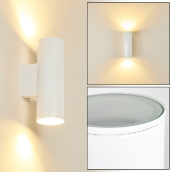 Applique murale d'extérieur Brachy LED Blanc, 2 lumières