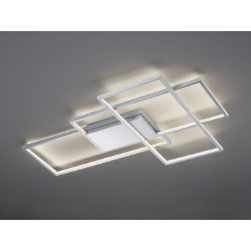 Plafonnier Trio THIAGO LED Nickel mat, 1 lumière, Télécommandes, Changeur de couleurs